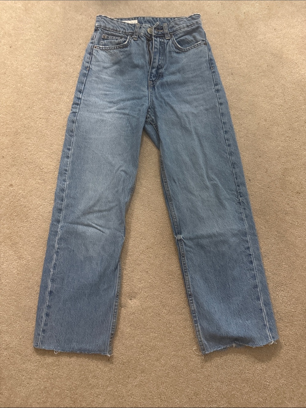 Zara Light Blue Straight-Leg Women's Jeans